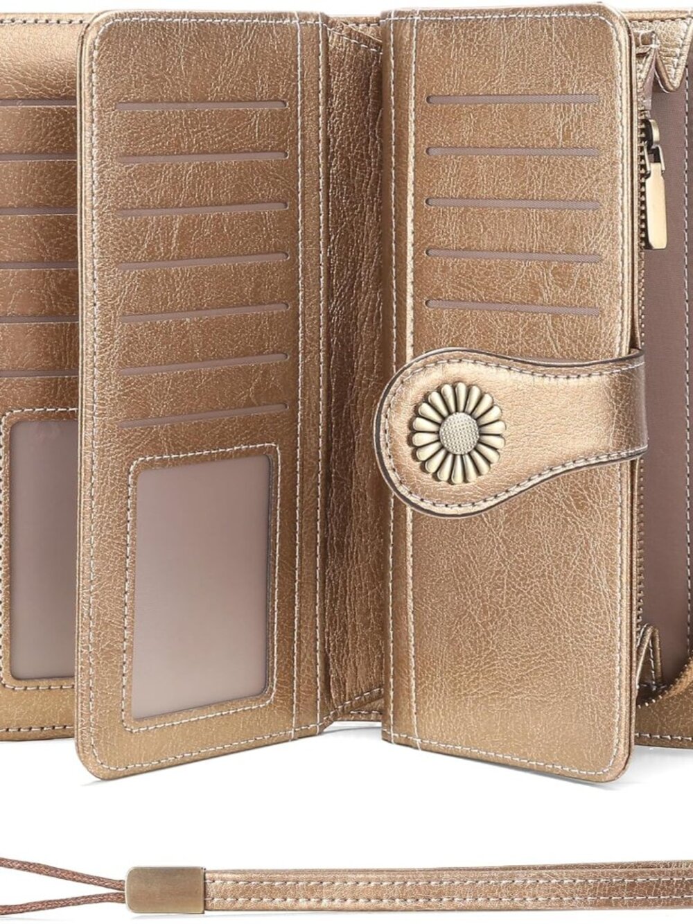 Wallets for Women Leather Credit Card Holder with RFID Blocking Large Capacity W
